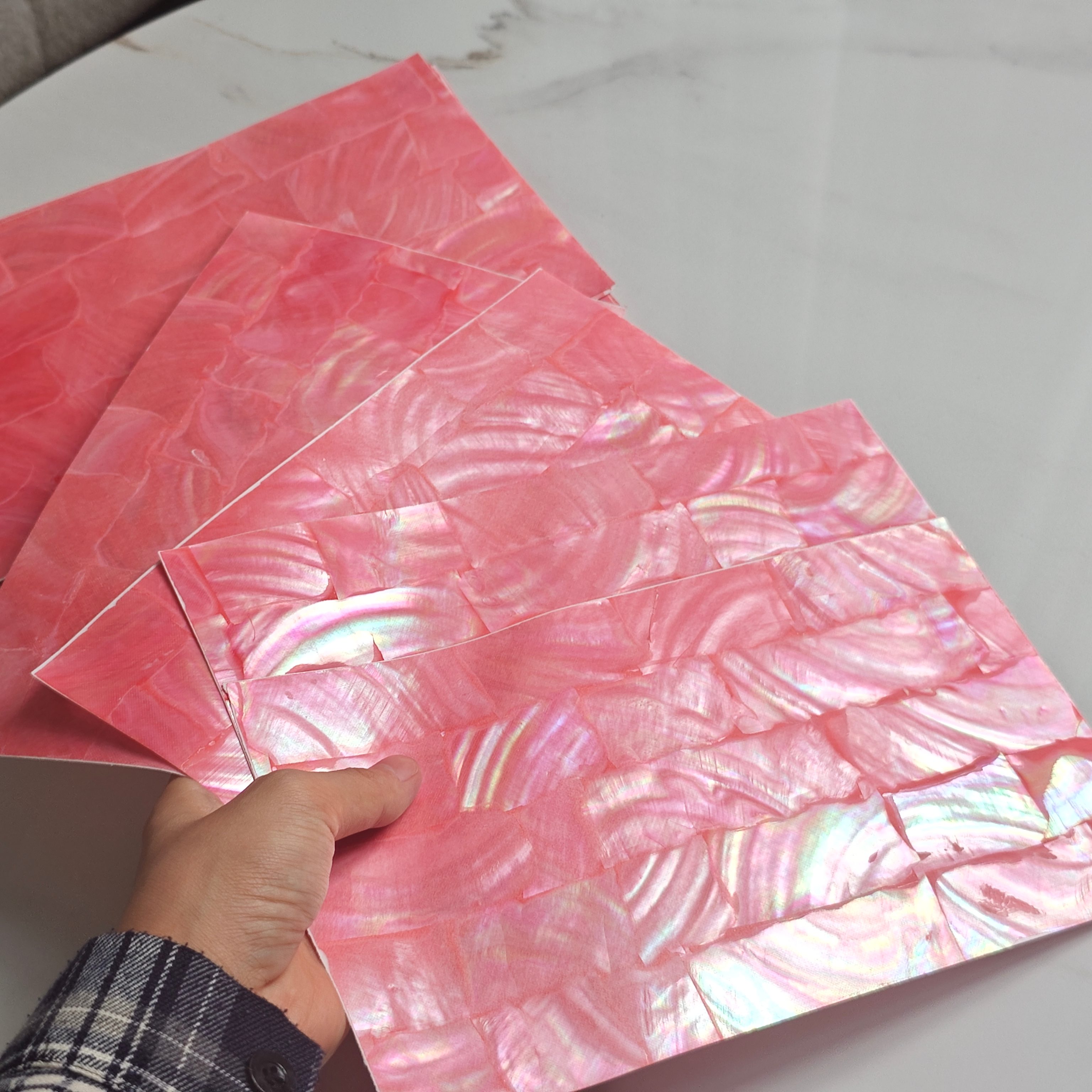 Natural  Flexible Freshwater With Adhesive Shell Sheet